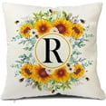thumbnail image 1 of Monogram Letter R Summer Sunflower Throw Pillow Covers 18x18 Inch, Floral Bee Pillows Covers Decorative Family Last Name Initial Throw Pillowcase Decor for Couch Sofa, 1 of 6