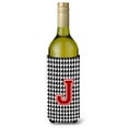 thumbnail image 1 of Caroline's Treasures CJ1021-JLITERK Letter J Monogram - Houndstooth Black Wine Bottle Hugger, Wine Bottle, multicolor, 1 of 1