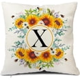 thumbnail image 1 of Monogram Letter X Summer Sunflower Throw Pillow Covers 18x18 Inch, Floral Bee Pillows Covers Decorative Family Last Name Initial Throw Pillowcase Decor for Couch Sofa, 1 of 6