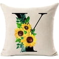 thumbnail image 1 of Monogram Letter Y Sunflower Pillow Covers 18x18 Inch,Spring Decor Throw Pillow Case Cushion Cover Summer Farmhouse Decor for Couch Sofa,Family Last Name Initial Pillow Case,Home Decorations, 1 of 6