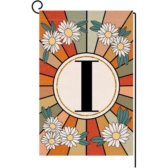 Monogram Letter Z Garden Flag Summer Daisy 12x18 Vertical Double Sided Spring Floral Outside Decorations Small Burlap Family Last Name Initial Yard Flag