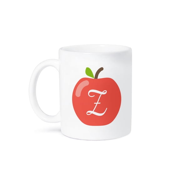 3drose, Monogram Letter Z Inside a Red Apple on a White Background., 11oz Mug
