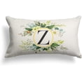 thumbnail image 1 of Monogram Letter Z Throw Pillow Covers Floral 12x20 Inch, Greenery Spring Pillows Decorative Throw Pillows Pillowcase Summer Farmhouse Decor for Couch Sofa, Family Last Name Initial Pillow Case, 1 of 6