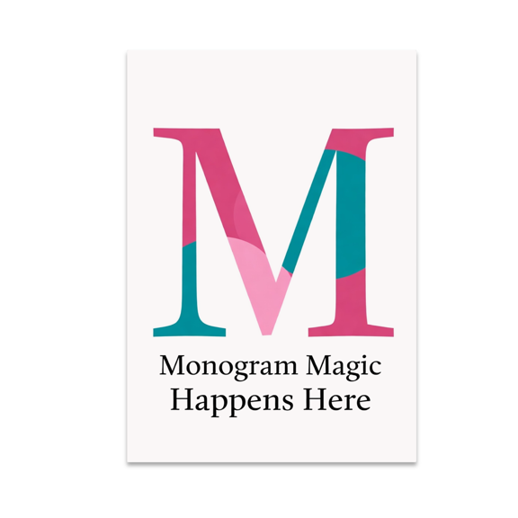Monogram Magic Happens Here - Personalized Monogram Art - 13x19 Poster Print