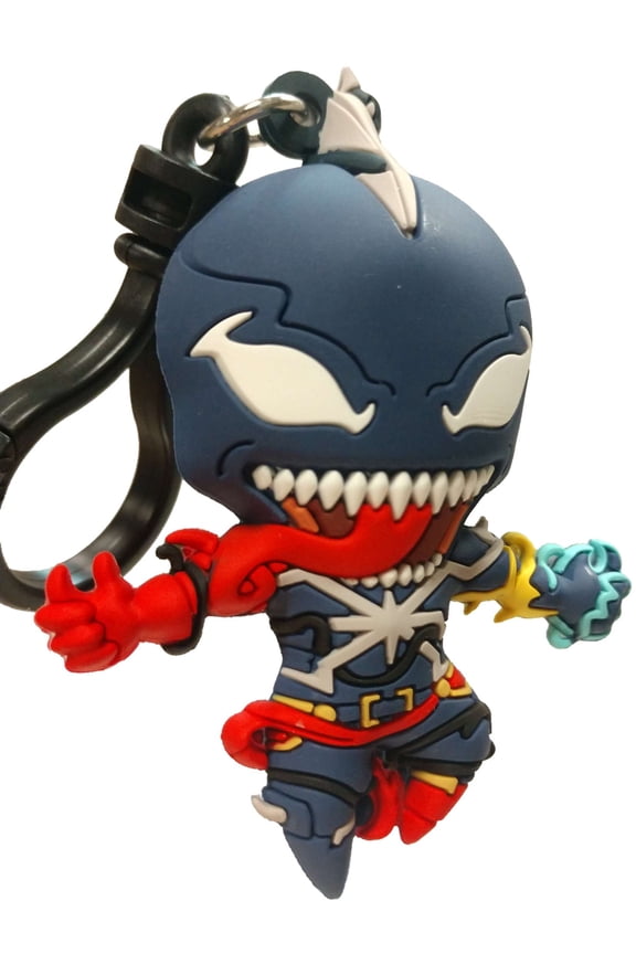 Marvel 3D Figural Bag Clip Spider-Man Maximum Venom Series 2 Venomized Captain Marvel Keychain (No Packaging)