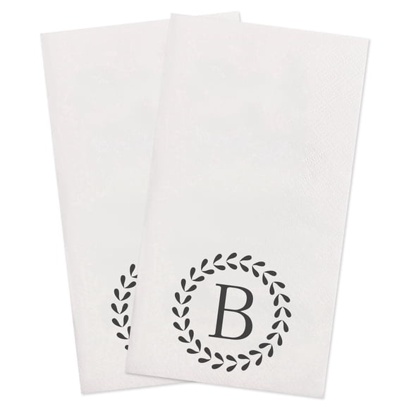 MyMealivos 20Pcs Monogrammed Hand Towels, Letter B Initial Disposable Napkins, Decorative Guest Paper Towels for Wedding, Baby Shower, Birthday Party, Bathroom, Kitchen