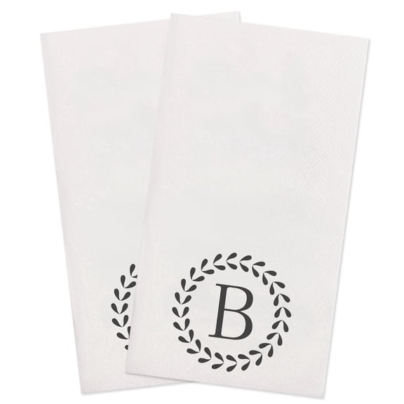 MyMealivos 20Pcs Monogrammed Hand Towels, Letter B Initial Disposable Napkins, Decorative Guest Paper Towels for Wedding, Baby Shower, Birthday Party, Bathroom, Kitchen