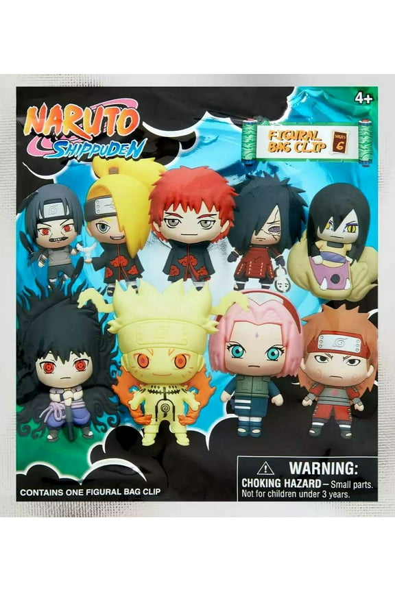 Naruto Shippuden Series 6 3D Foam Bag Clip Keychain, Blind Bag