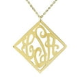 thumbnail image 1 of Monogram Necklace Personalized Stylish Frame in Sterling Silver or 14K Gold Plated Sterling Silver, 1 of 4