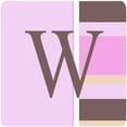 thumbnail image 1 of Monogram - Pink Stripes Foam Coasters Initial Letter W- Set Of 4, 1 of 1