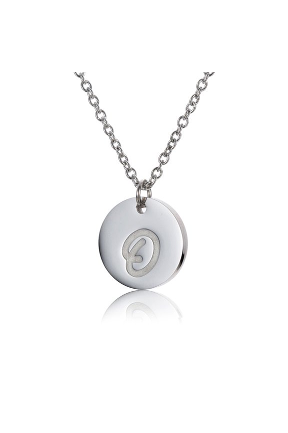 Monogram Script O Necklace Stainless Steel Silver Necklaces Graduation Gift