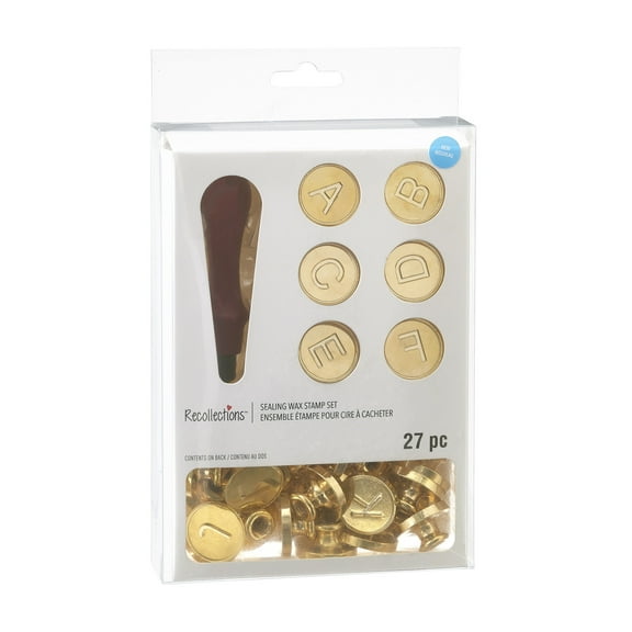 Monogram Sealing Wax Stamp Set by Recollections - 1" Brass Wax Seal for Invitations - Letters - Scrapbooking & DIY Crafts - 1 Count