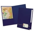 thumbnail image 1 of "Monogram Series Business Portfolio, Cover Stock, 0.5"" Capacity, 11 X 8.5, Blue With Embossed Gold Foil Accents, 4/pack | Bundle of 2 Packs", 1 of 1