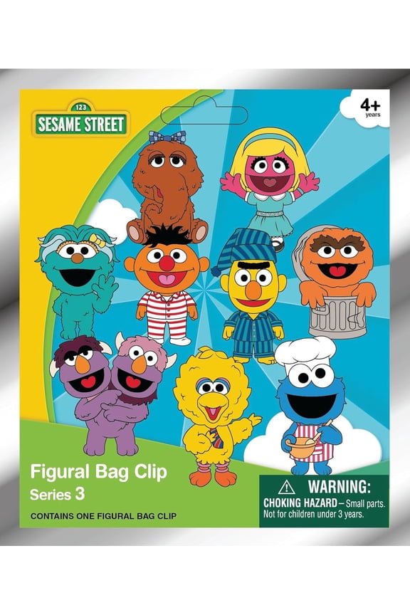 Sesame Street: Series 3 3D Foam Collectible Figural Bag Clip (1 Random Blind Bag)