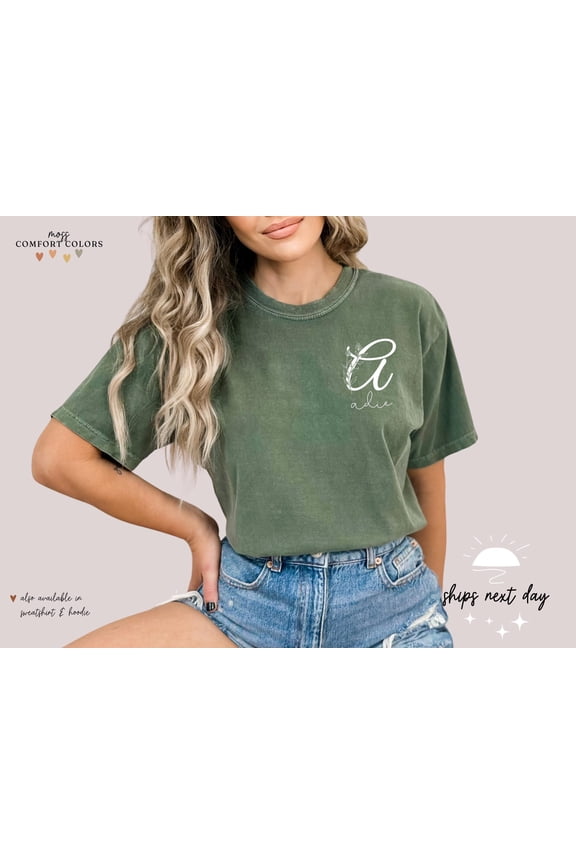 Monogram TShirt Women Personalized Monogram Tee Custom Initial Graphic Shirt Gift