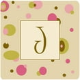 thumbnail image 1 of Monogram - Tan Dots Foam Coasters Initial Letter J, Set Of 4, 1 of 1