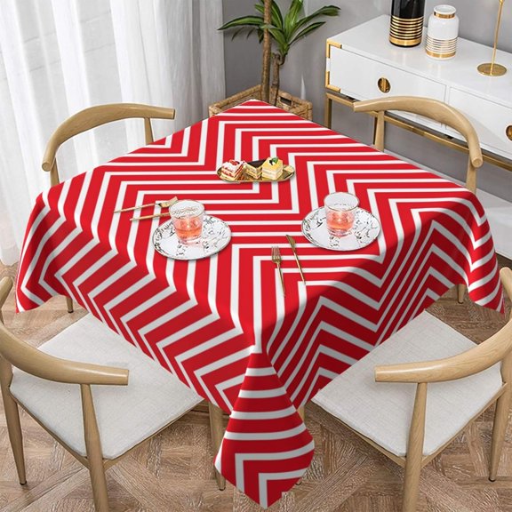 Monogram Thin Chevron red Soft Tablecloth Square Dinng Table Covers for Kitchen & Table Linens 52" x 52"