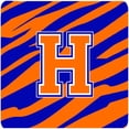 thumbnail image 1 of Monogram - Tiger Stripe - Blue Orange Foam Coasters Initial Letter H, Set - 4, 1 of 1