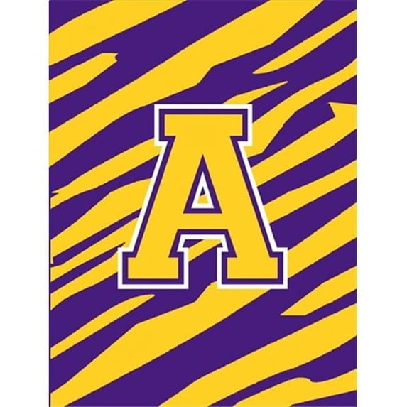 Monogram - Tiger Stripe - Purple Gold Initial A Monogram Initial Flag Garden