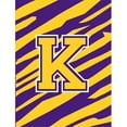 thumbnail image 1 of Monogram - Tiger Stripe - Purple Gold Initial K Monogram Initial Flag Garden Size, 1 of 1