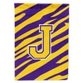 thumbnail image 1 of Monogram - Tiger Stripe - Purple Gold Letter J Monogram Initial Flag House Size, 1 of 2