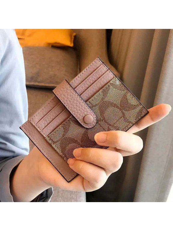 Monogram Ultra-thin Ins Style Card Holder Fashion Mini Short Envelope For Women Appliques Card&ID Wallet Credit Card Purse