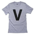 thumbnail image 1 of Monogram - V - Letter in Stately Black Men's Grey T-Shirt, 1 of 2