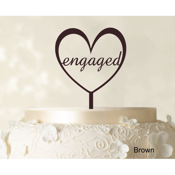 "Monogram Wedding Cake Topper Custom Brown Cake Topper Color Option Available 5.5""-6.5"" Inches Wide"