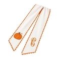 thumbnail image 1 of Monogram Wreath Sash With Lace Trim, Double Pattern Embroidered Ribbon For Front Door, Elegant Fall Halloween Thanksgiving Harvest Decor Event Party 54.33X5.12" New, 1 of 3