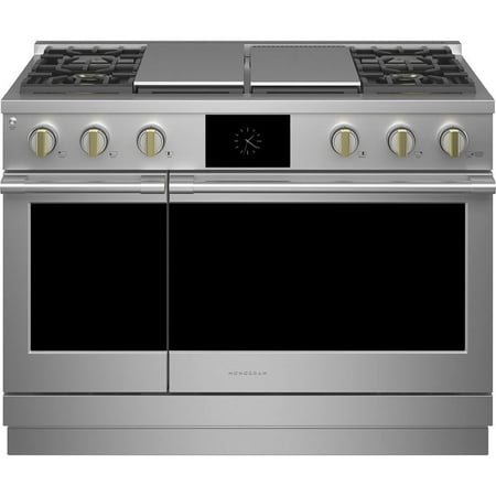 Monogram - 8.25 Cu. Ft. Freestanding Double Oven Dual Fuel Convection Range with Self-Clean, Built-In Wi-Fi, and 4 Burners - Stainless steel