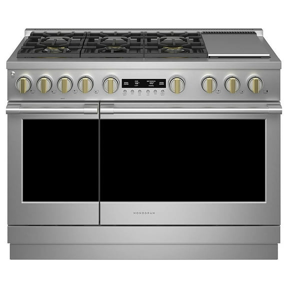 Monogram ZDP486NDTSS 8.25 Cu. Ft. Stainless Freestanding Double Oven Dual Fuel Range