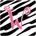 thumbnail image 1 of Monogram - Zebra Stripe And Pink Foam Coasters - Set 4, Initial Letter W, 1 of 1