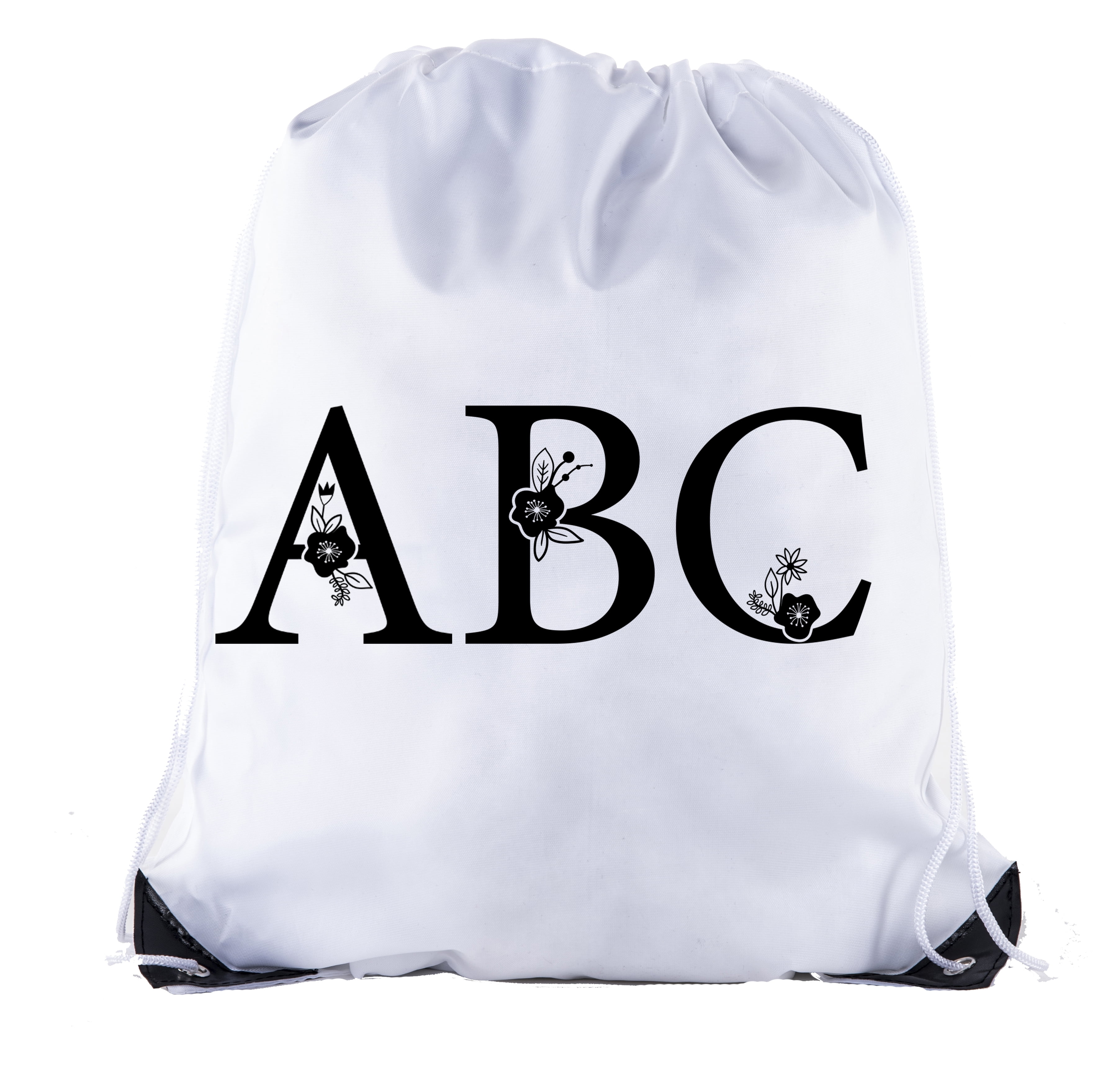Monogrammed Backpack Custom Initial Drawstring Backpacks Personalized ...