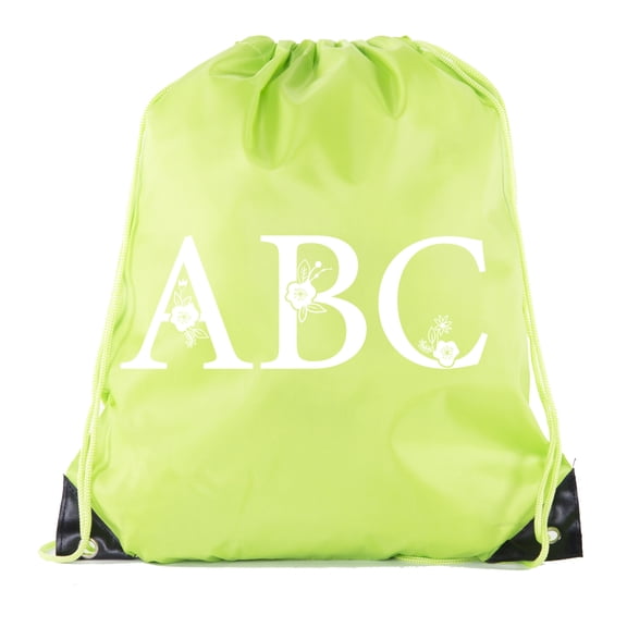 Monogrammed Backpack Custom Initial Drawstring Backpacks Personalized Cinch Sack