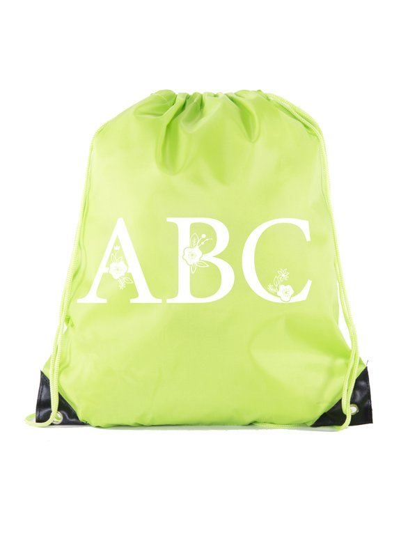 Monogrammed Backpack Custom Initial Drawstring Backpacks Personalized Cinch Sack