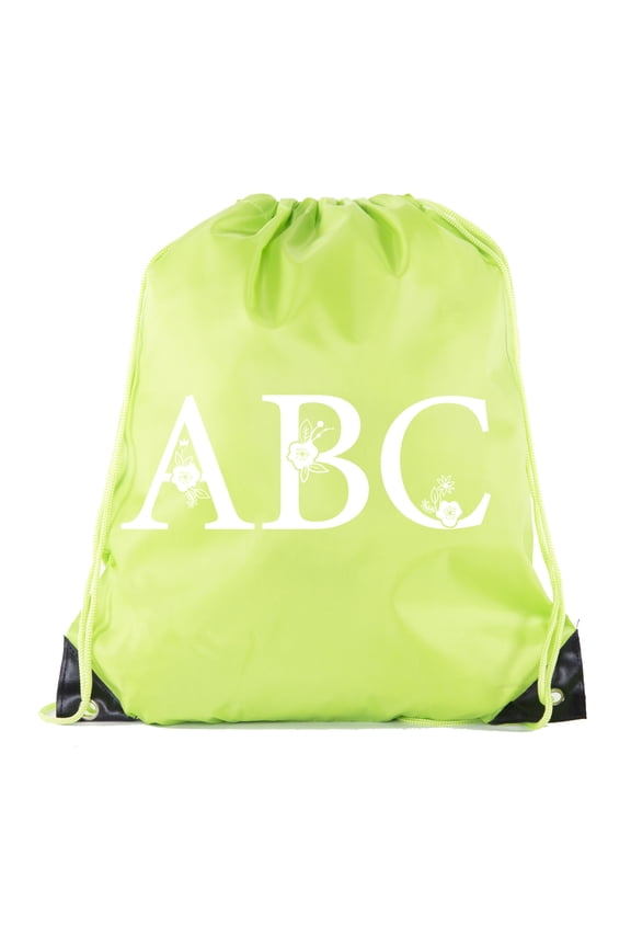 Monogrammed Backpack Custom Initial Drawstring Backpacks Personalized Cinch Sack