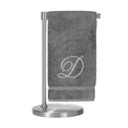 thumbnail image 1 of Monogrammed Bath Towel, Personalized Gift, 27 x 54 inches - Set of 1 - Silver Script Embroidered Towel - 100% Turkish Cotton- Soft Terry Finish - for Bathroom or Spa - Script D Gray, 1 of 1
