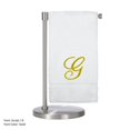 thumbnail image 1 of Monogrammed Bath Towel, Personalized Gift, 27 x 54 inches - Set of 2 - Gold Script Embroidered Towel - 100% Turkish Cotton- Soft Terry Finish - for Bathroom or Spa - Script G White, 1 of 2