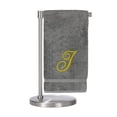thumbnail image 1 of Monogrammed Bath Towel, Personalized Gift, 27 x 54 inches - Set of 2 - Gold Script Embroidered Towel - 100% Turkish Cotton - Soft Terry Finish - for Bathroom, or Spa - Script I Gray Towels, 1 of 3