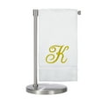 thumbnail image 1 of Monogrammed Bath Towel, Personalized Gift, 27 x 54 inches - Set of 2 - Gold Script Embroidered Towel - 100% Turkish Cotton- Soft Terry Finish - for Bathroom or Spa - Script K White, 1 of 3