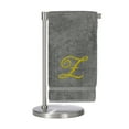 thumbnail image 1 of Monogrammed Bath Towel, Personalized Gift, 27 x 54 inches - Set of 2 - Gold Script Embroidered Towel - 100% Turkish Cotton- Soft Terry Finish - for Bathroom or Spa - Script Z Gray, 1 of 3