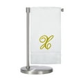 thumbnail image 1 of Monogrammed Bath Towel, Personalized Gift, 27 x 54 inches - Set of 2 - Gold Script Embroidered Towel - 100% Turkish Cotton- Soft Terry Finish - for Bathroom or Spa - Script X White, 1 of 3