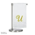 thumbnail image 1 of Monogrammed Bath Towel, Personalized Gift, 27 x 54 inches - Set of 2 - Gold Script Embroidered Towel - 100% Turkish Cotton- Soft Terry Finish - for Bathroom or Spa - Script U White, 1 of 3