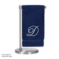 thumbnail image 1 of Monogrammed Bath Towel, Personalized Gift, 27 x 54 inches - Set of 2 - Silver Script Embroidered Towel - 100% Turkish Cotton- Soft Terry Finish - for Bathroom or Spa - Script D Navy, 1 of 2