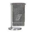 thumbnail image 1 of Monogrammed Bath Towel, Personalized Gift, 27 x 54 inches - Set of 2 - Silver Script Embroidered Towel - 100% Turkish Cotton- Soft Terry Finish - for Bathroom or Spa - Script I Gray, 1 of 3