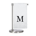 thumbnail image 1 of Monogrammed Bath Towel, Personalized Gift, Set of 2- Black Block Letter Embroidered Towel - Extra Absorbent 100% Turkish Cotton - Soft Terry Finish - Initial M White, 1 of 1