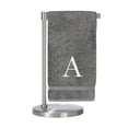 thumbnail image 1 of Monogrammed Bath Towel, Personalized Gift, Set of 2- Silver Block Letter Embroidered Towel - Extra Absorbent 100% Turkish Cotton - Soft Terry Finish - Initial A Gray, 1 of 1