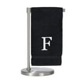 thumbnail image 1 of Monogrammed Bath Towel, Personalized Gift, Set of 2- White Block Letter Embroidered Towel - Extra Absorbent 100% Turkish Cotton - Soft Terry Finish - Initial F Black, 1 of 1