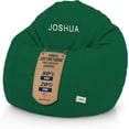 thumbnail image 1 of Monogrammed Cotton 31x33x20" Small Bean Bag Chair - w/Polystyrene Beads and CertiPUR Foam Filled Bean Bag for Teens and Kids - Forest Green, 1 of 11