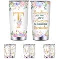 thumbnail image 1 of Monogrammed Gifts for Women personalized gifts for women Initial Gifts for Women 20 Oz Insulated Tumbler Christmas Birthday Gifts for Women Letter T Personalized Initial Tumbler, 1 of 6